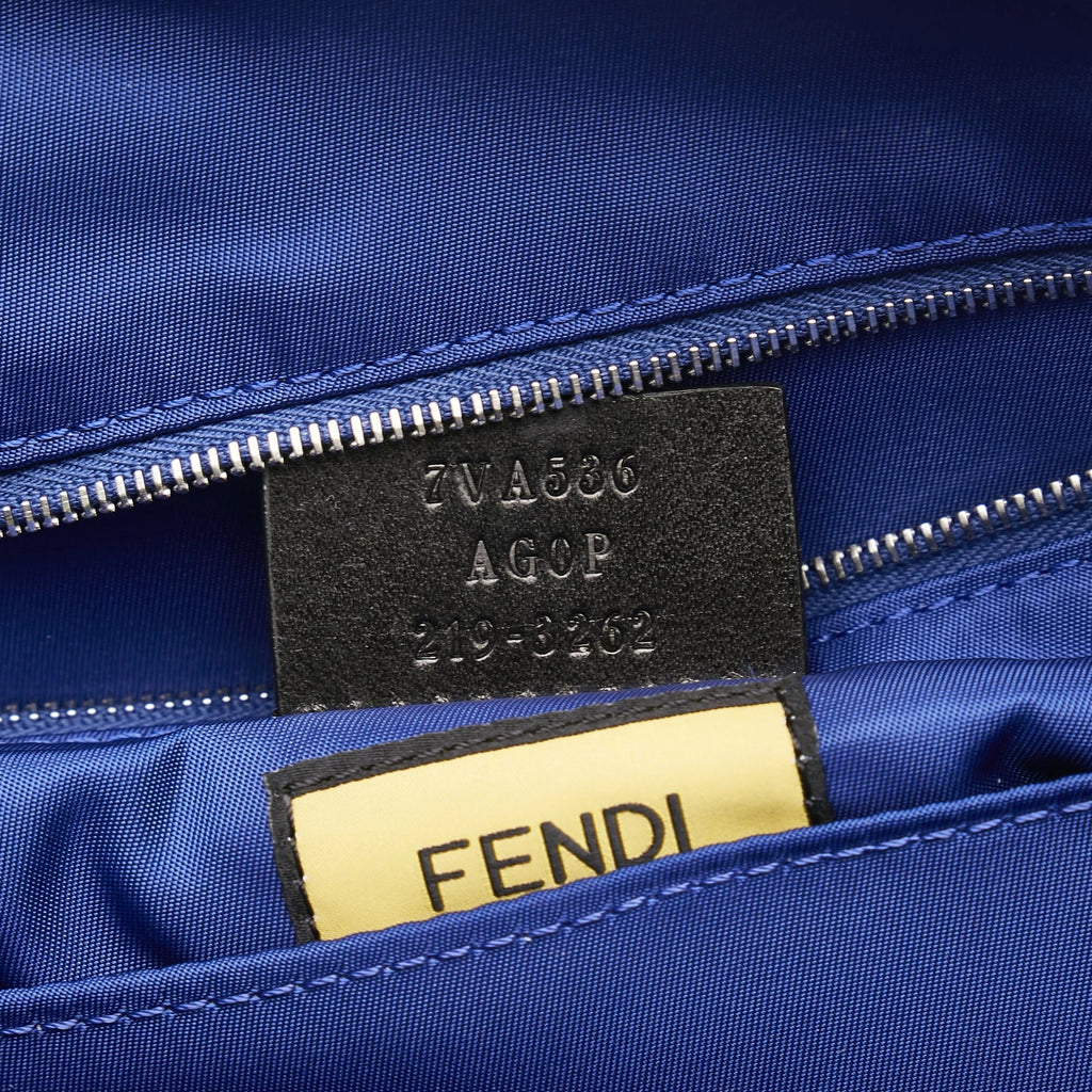 Blue Fendi Crossbody Lock Unisex Fabric Pre-Owned Authenticated FF Bag Crossbody (Good) Nylon