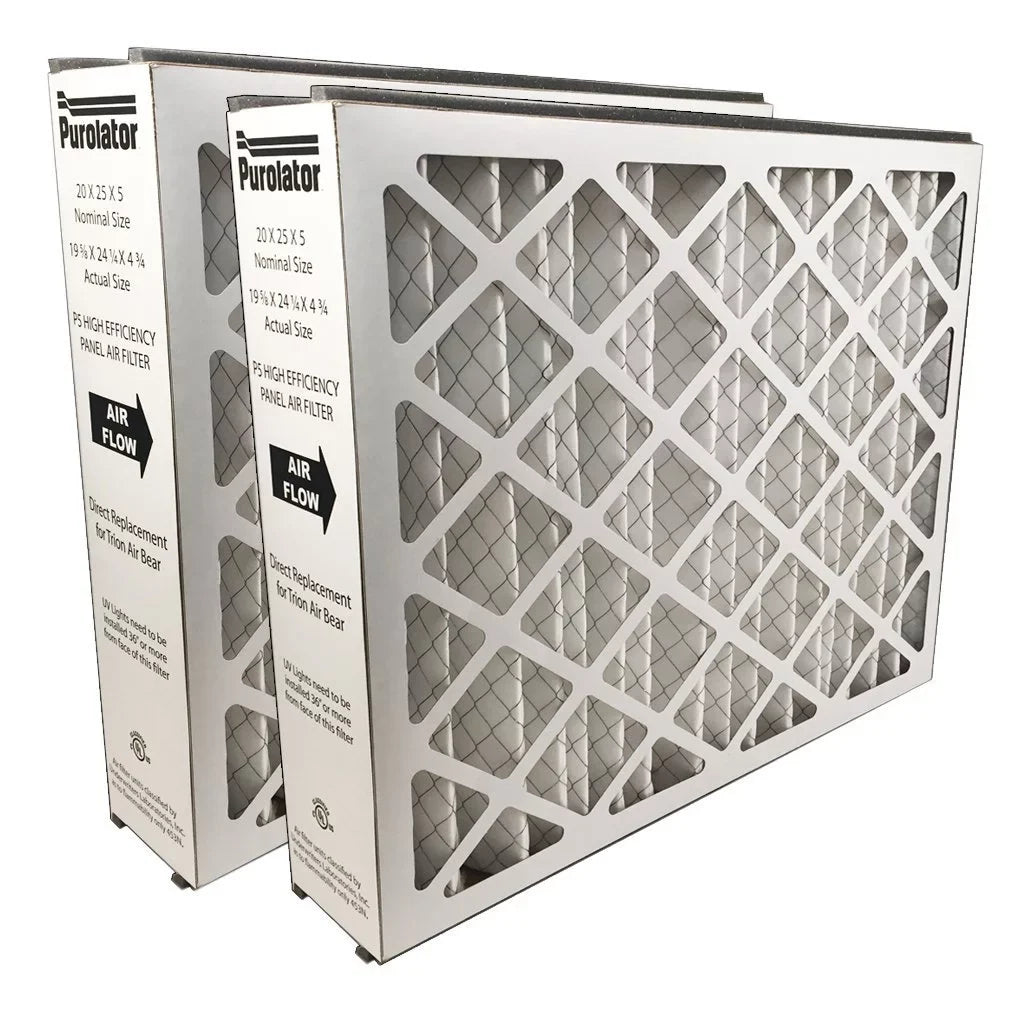 (2-pack) W High x x Bear, 4-15/16”D Size Actual Air 16X25X5 x Purolator Filter, 15-11/16”W x Size 24-3/16”H 25" P5-Merv Nominal for D, Replacement End Trion 11 H 5" 16"