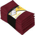 Pack, Burgundy Cotton Napkins Washable Event Restaurant, and Parties Cloth Hotel, 18x18 Reusable Weddings, and 18x18 for Blend Inch Table Kitchen Burgundy Dinner Lunch, [12 Napkins Utopia Inch]