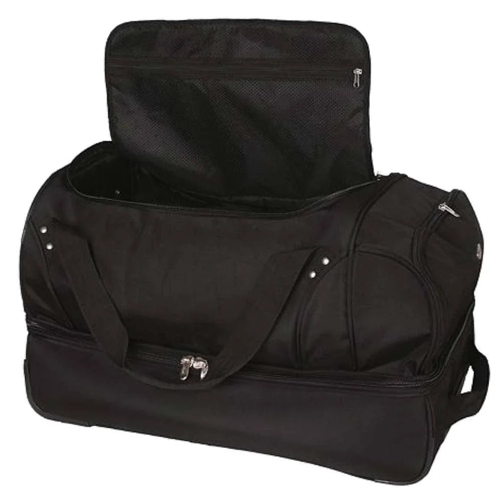 27'' 2-Wheel Rolling Duffel Bottom Buckeyes Ohio Drop Black Bag MOJO State