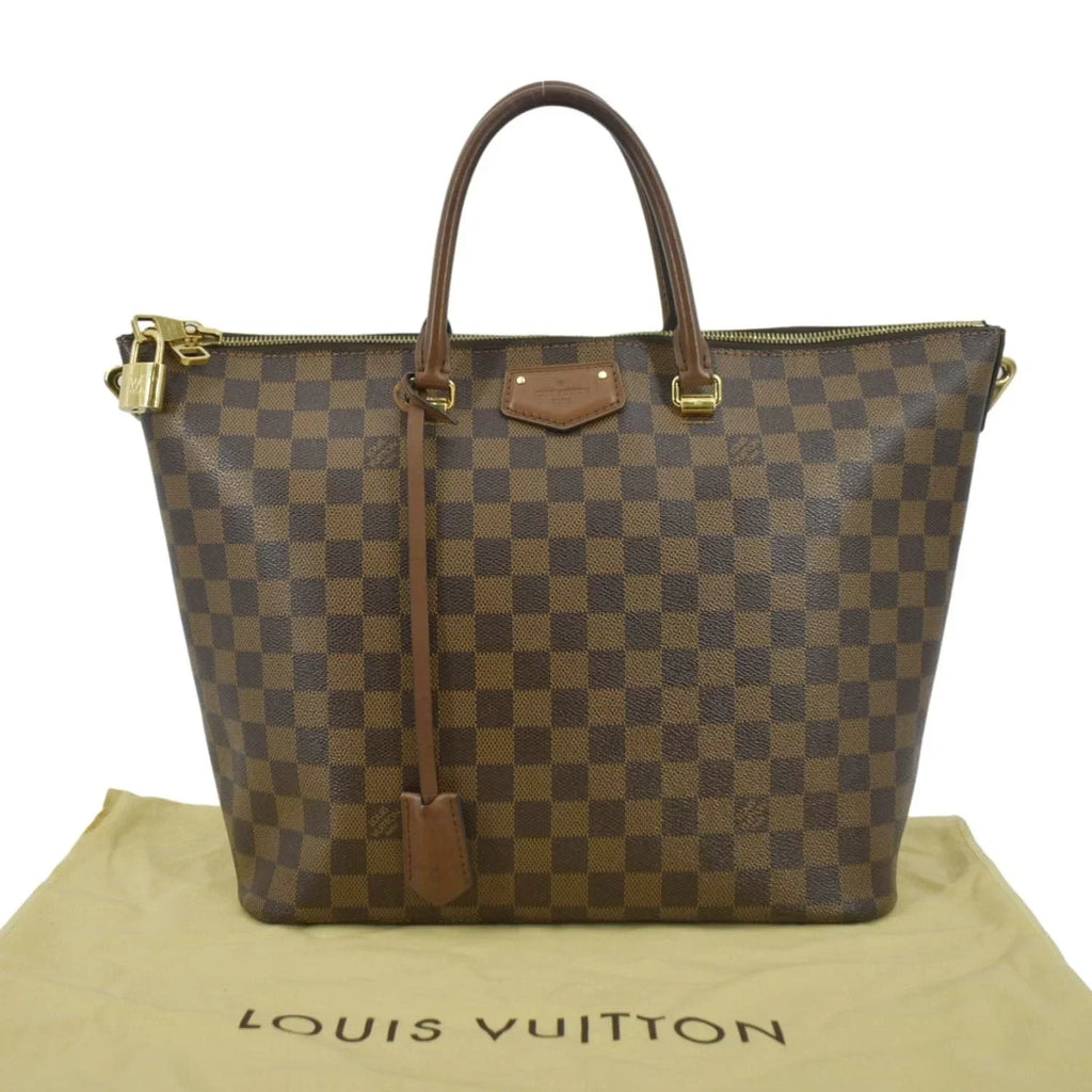 Brown Ebene VUITTON Pre-owned Tote LOUIS Belmont Damier Bag