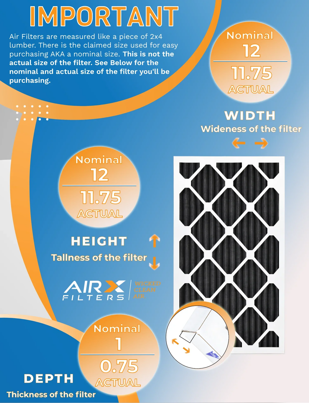 Filters Odor in Filters MERV Pack AIRX FILTERS 12x12x1 Made of CLEAN Comparable 8 Filter 12 by Furnace Retention Pet FPR Rating, WICKED 700, - to 5, AIR. Air USA MPR