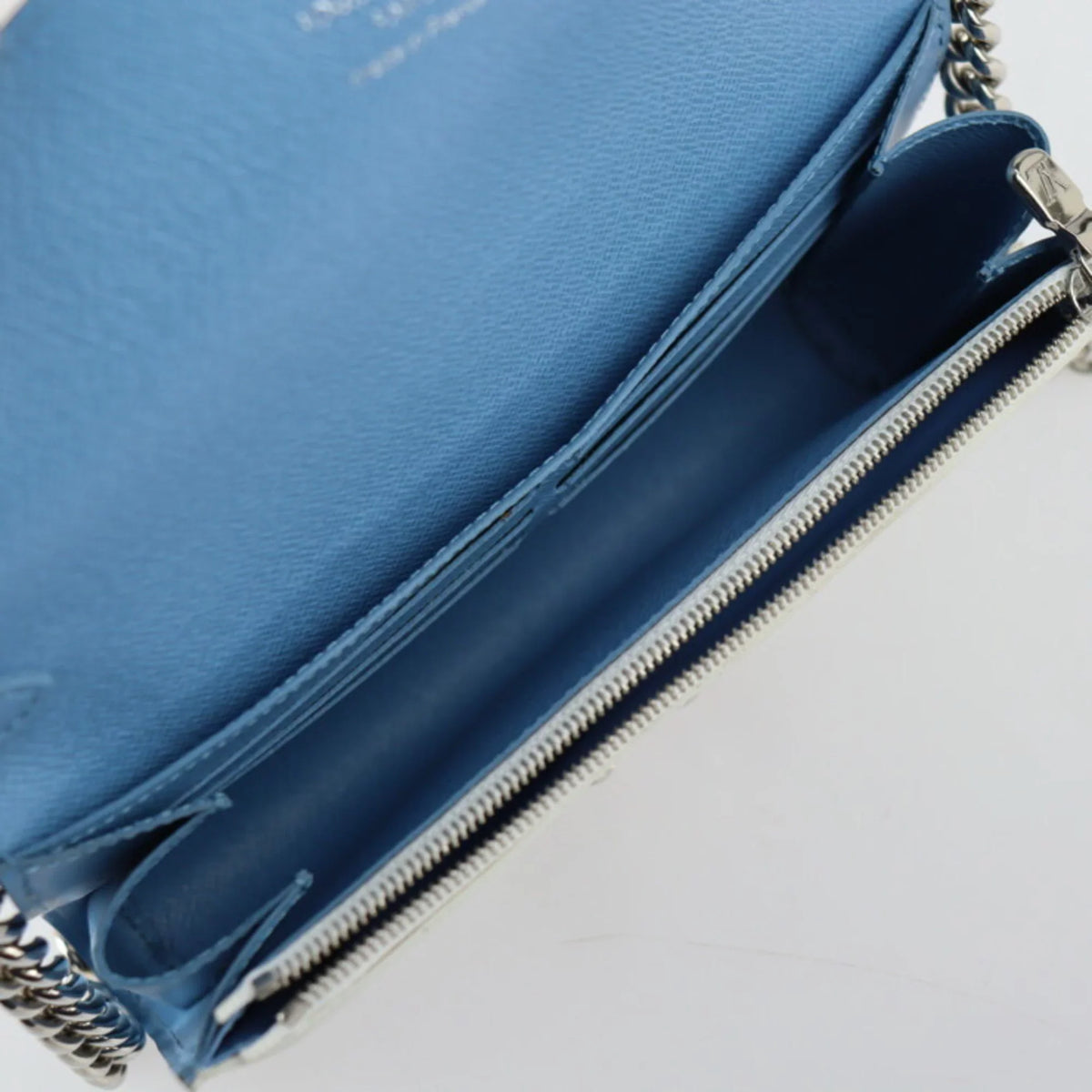 Long Leather Mask Hardware Chain Bag (Good) Multicolor White Epi LOUIS Wallet M60795 Tribal Silver VUITTON Blue Pre-Owned Series Vuitton Shoulder Louis