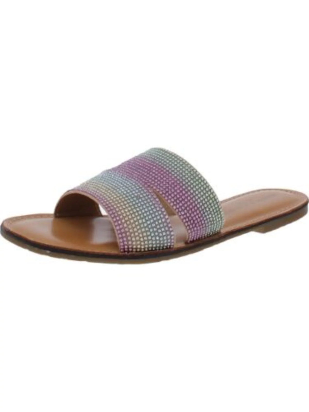 Shoes Berrie 6.5 Camouflage ROCK On Pink Slip Womens Cushioned Toe Slide Round & Sandals CANDY Rhinestone