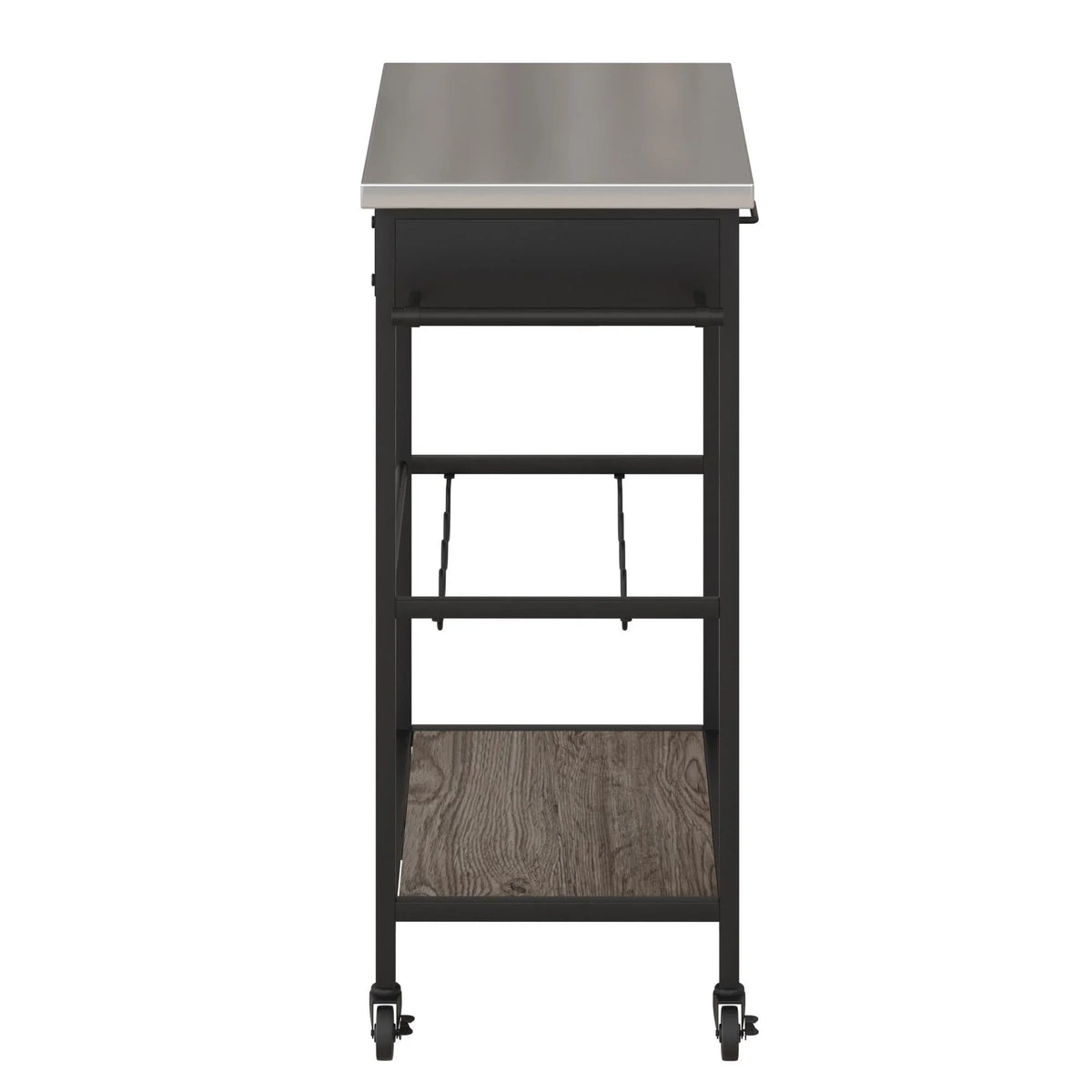 Black Multifunctional Storage, Kitchen Rack Metal, Steel Cart, Stainless and Nora Novogratz and Brown Wine Pantry