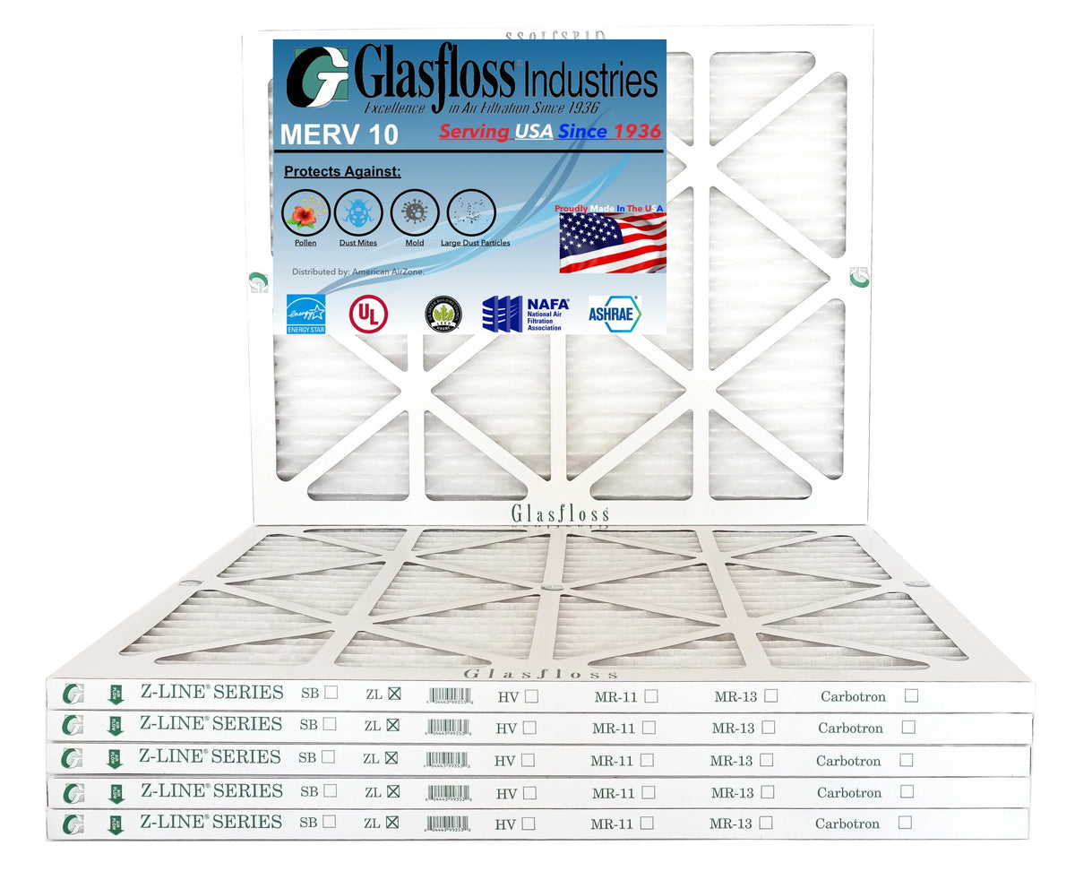 MERV USA 10 -Qty:6 Air - Filter 20x36x1 Size: inch) (Actual 36.5x7/8 in 19.5 Made Glasfloss Furnace x - -