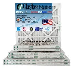 MERV USA 10 -Qty:6 Air - Filter 20x36x1 Size: inch) (Actual 36.5x7/8 in 19.5 Made Glasfloss Furnace x - -