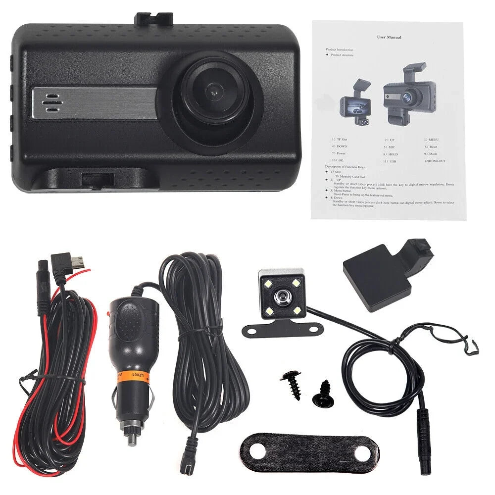 G Sensor Cam Dash Rear Car Recorder Camera Dual Lens and Front Onemayship Video 1080P DVR