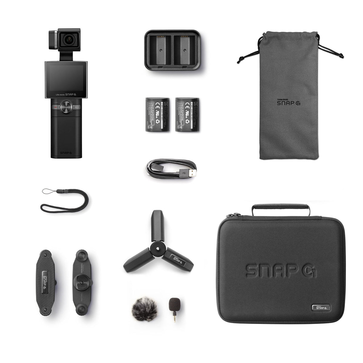 Stabilizer Replaceable 4K Prime SNAP-G 2" 60FPS ID Track Live Camera Vlog Thinkware Battery Touchscreen LCD Gimbal Influencer Stream Creator AI 133.9° Video Wide Face Angle Package Handheld 3-Axis
