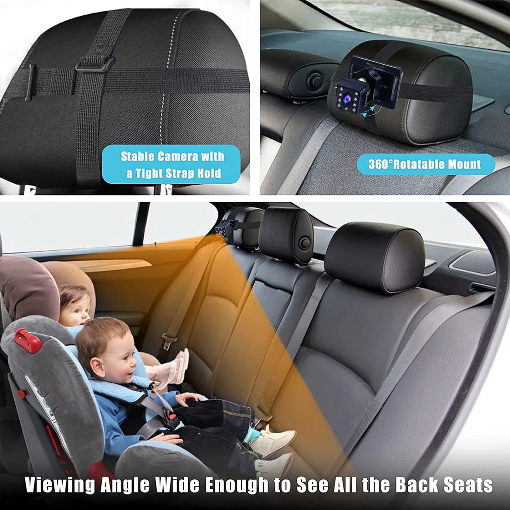 Safety Car Adjustable Crystal Seat Night 5M Cable View 1080P Mirror Baby Mirror Car Clear Long Angle Monitored Camera Car 4.3 Length Inch Mirrors Baby Wide Cameras with Vision