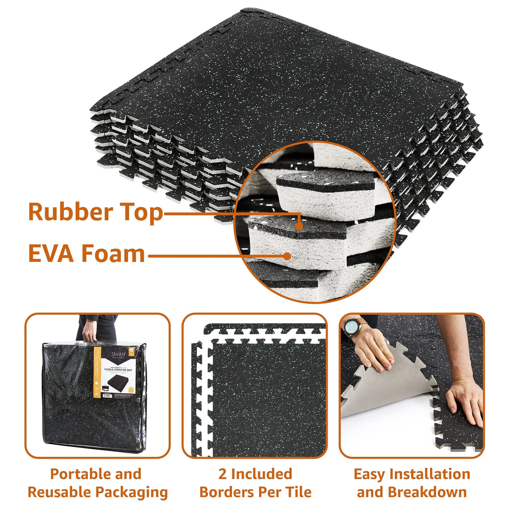 for Foam Gym EVA Gym 12 Top Flooring Sivan Density Fitness Mat 1/2" Home Gym Thick Floor - Rubber High Interlocking