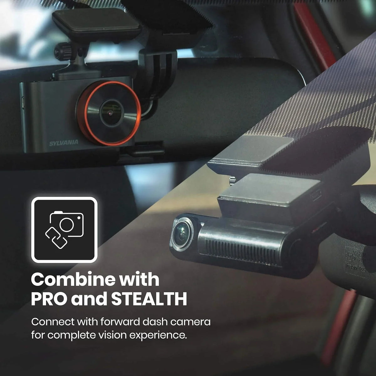 Rear Degree Camera 140 Wide Roadsight - SYLVANIA Mount, Adhesive HD with Roadsight 1080p, Dash Works - Pro Angle,