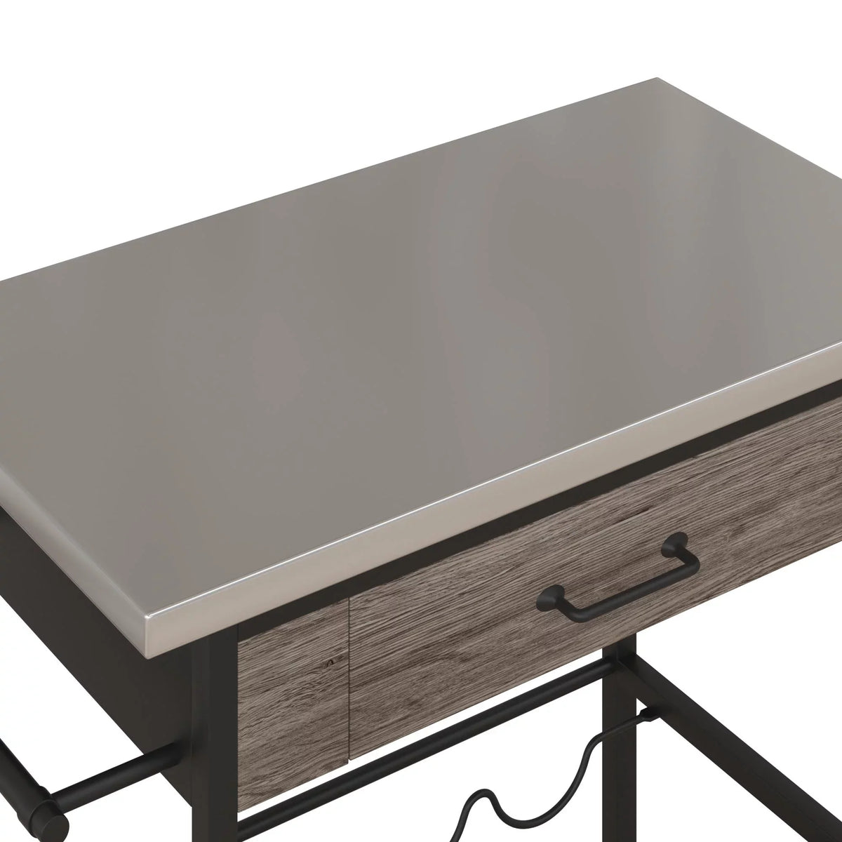 Black Multifunctional Storage, Kitchen Rack Metal, Steel Cart, Stainless and Nora Novogratz and Brown Wine Pantry
