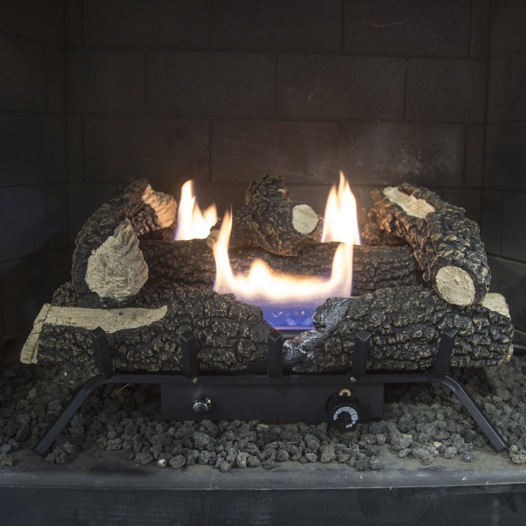 Wildwood Fuel Pleasant Free Set Log Hearth Gas BTU 24" Dual Vent 30,000