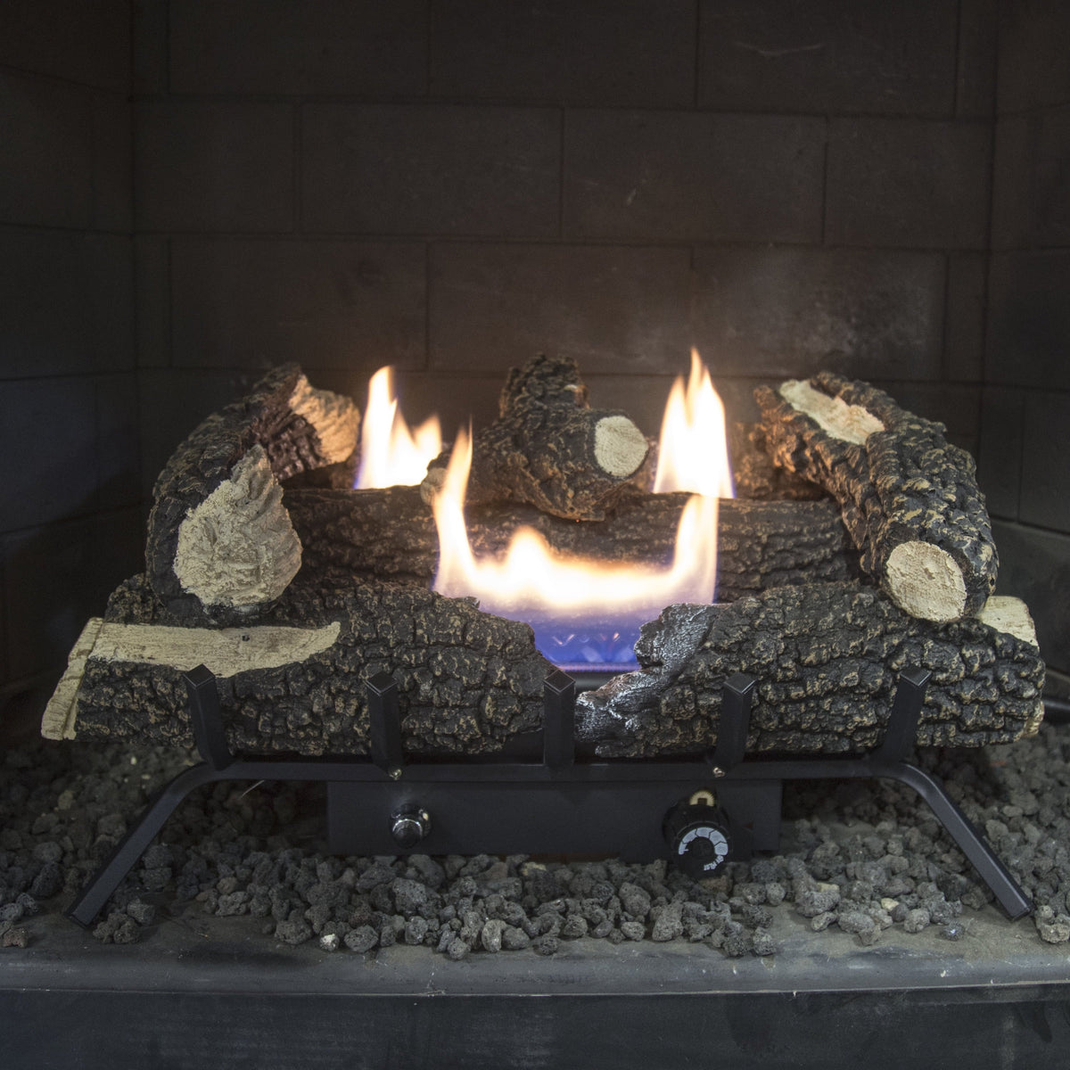 Wildwood Fuel Pleasant Free Set Log Hearth Gas BTU 24" Dual Vent 30,000