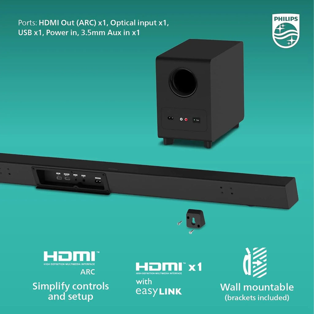 Speakers Wireless Wired Surround Subwoofer w B7568 5.1 Channel & Soundbar