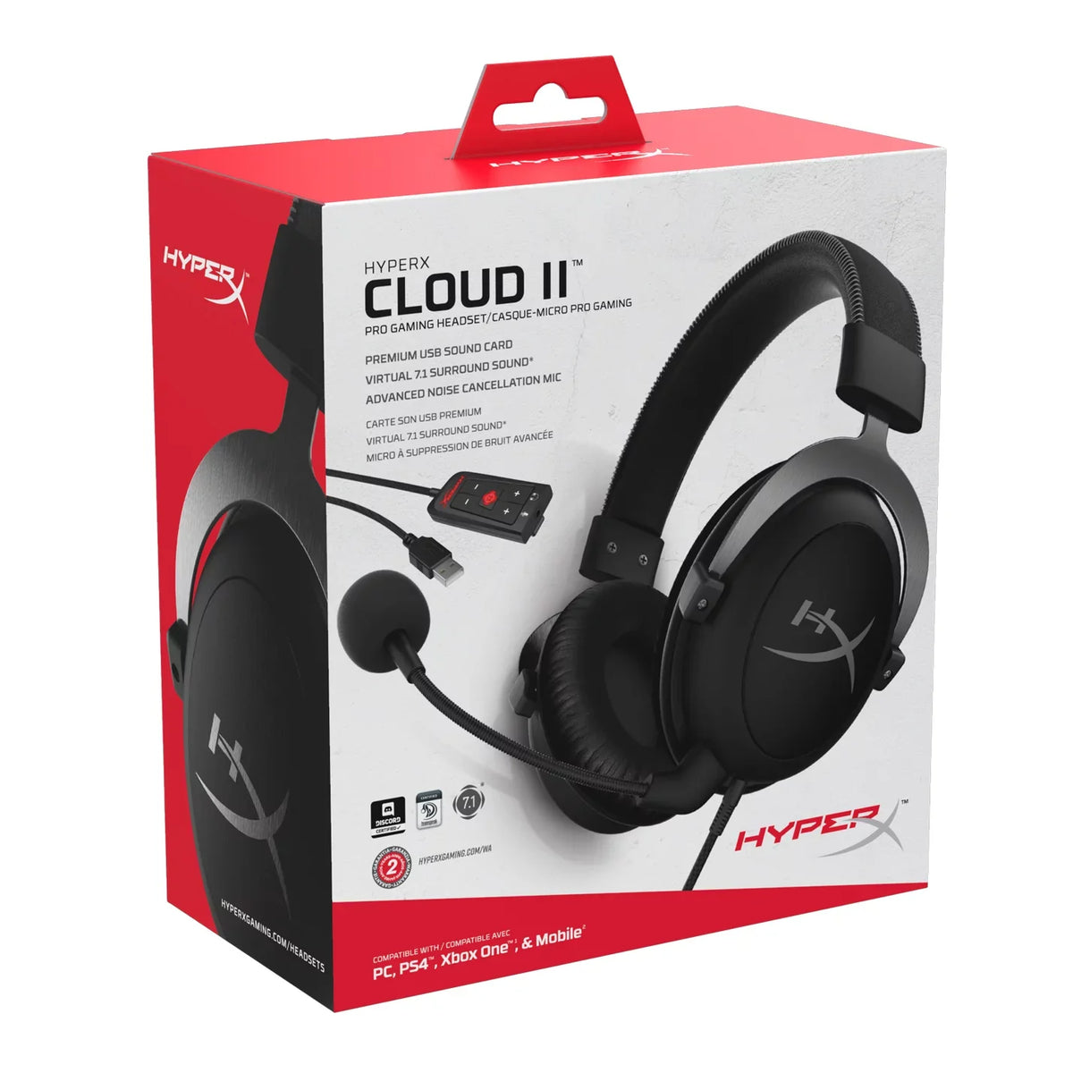 PROGAMINGHEADSET GUNMETAL HYPERX CLOUDII