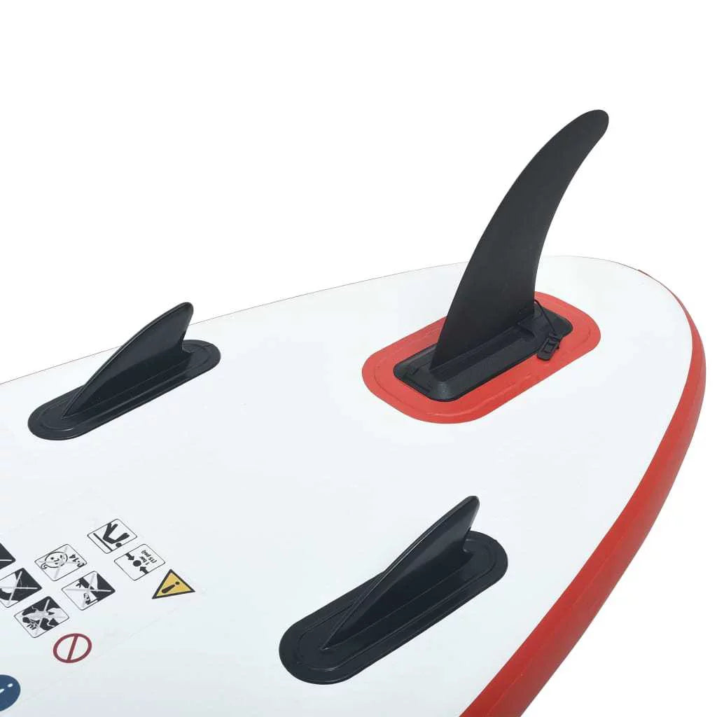 Up Striking - Surfboard White Inflatable Board Red Stand An and Paddle in Set
