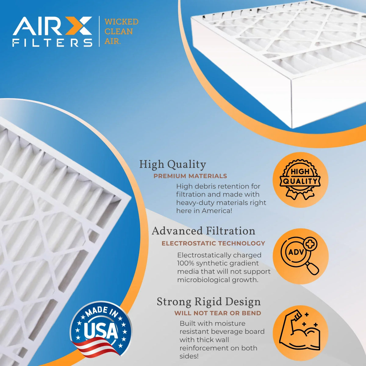 Filter WICKED MERV Air MPR CLEAN Pack16x25x3 3 Lennox 16x25x3 Comparable 1000, Filter 7 MPR 11 AIRX 1200 by FPR AIR. & Air Compatible X0581 to with FILTERS