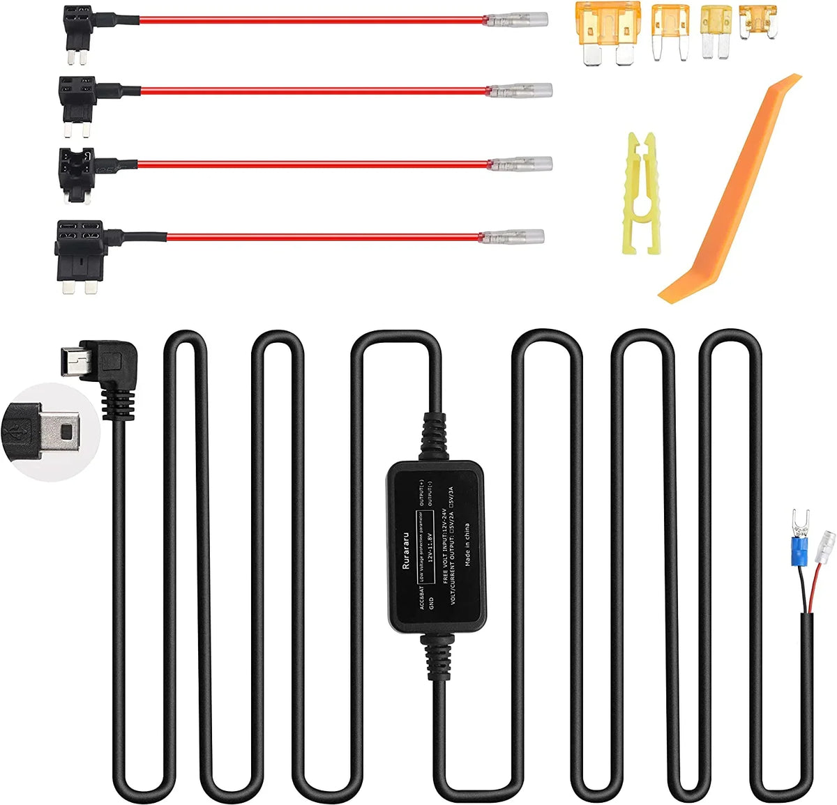 Hardwiring Wire N2 Dash Car T2, with Compatible Camera Kit N2, Pro, Vantrue M2，S1 X4, Dashcam Mini Pro, N1 Hard Kit USB