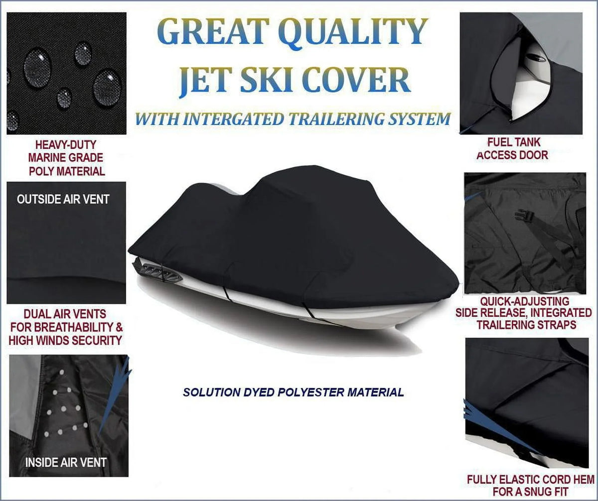 LINE BLACK TOP 650 1995 Cover Seater 1996 1-2 SKI 1997 SPi for Sea Compatible THE Sea-Doo Ski OF Bombardier Doo JET 1994 Cover Jet PWC