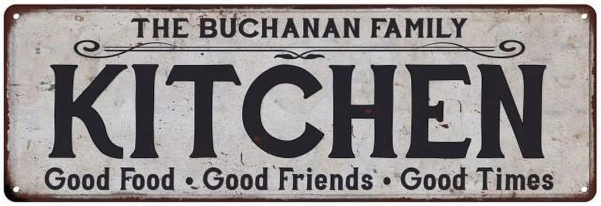 BUCHANAN THE Gift Chic KITCHEN 206180039472 Sign Metal 6x18 FAMILY