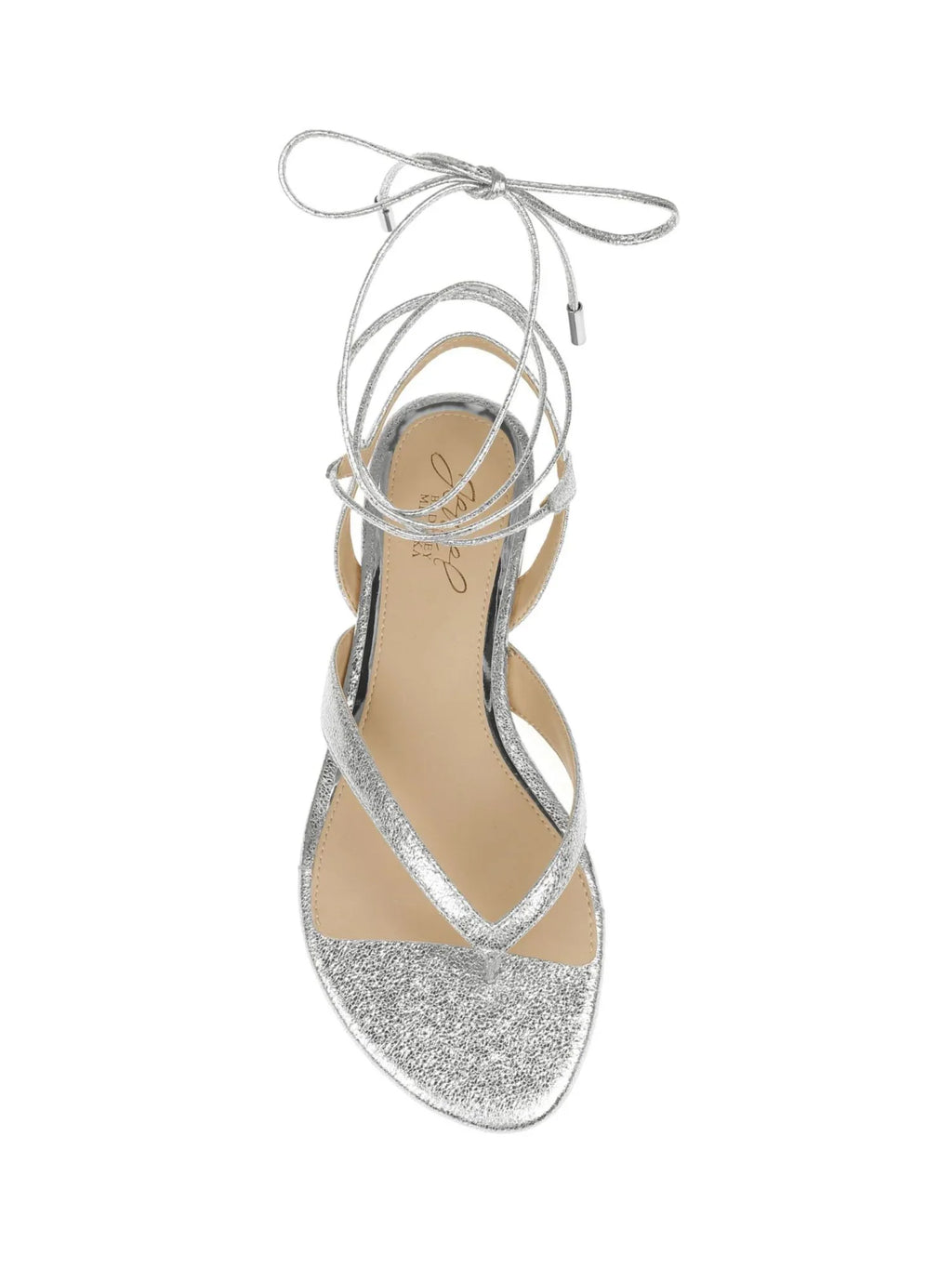 Nolana Round 8 Padded Thong Ankle Sandals Lace-Up Silver BADGLEY Womens MISCHKA Strap Toe Dress