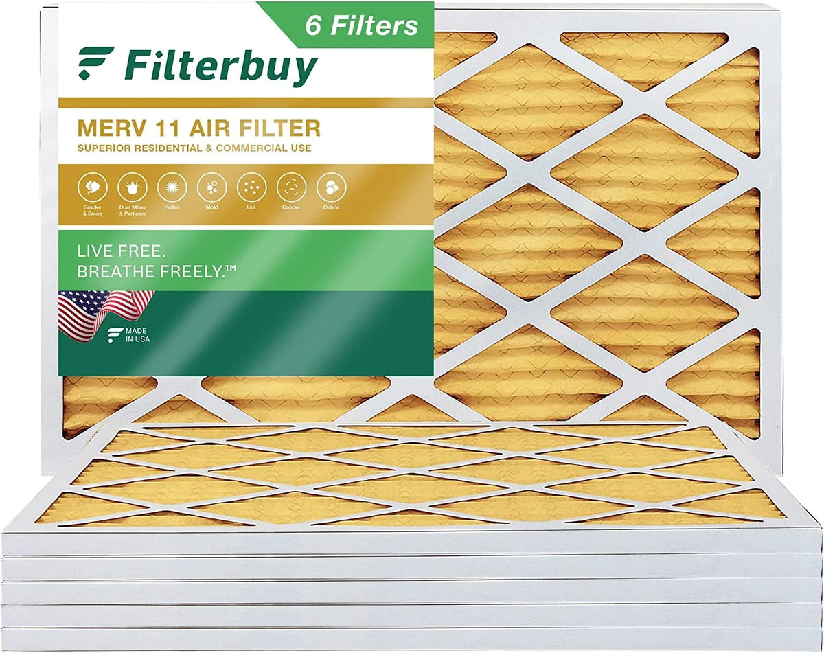 Air 11 AC (6-Pack) 20x36x1 Filterbuy MERV Furnace Pleated Filters HVAC