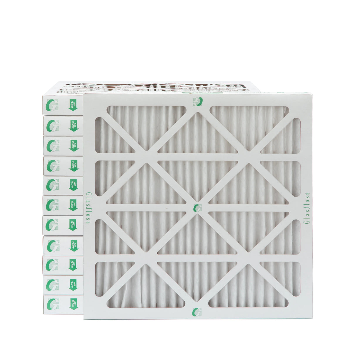by Pack 20x20x2 Air 1-3/4 Pleated 2" Inch Filters Actual 19-1/2 MERV 19-1/2 x 13 of Glasfloss. x Size: 3