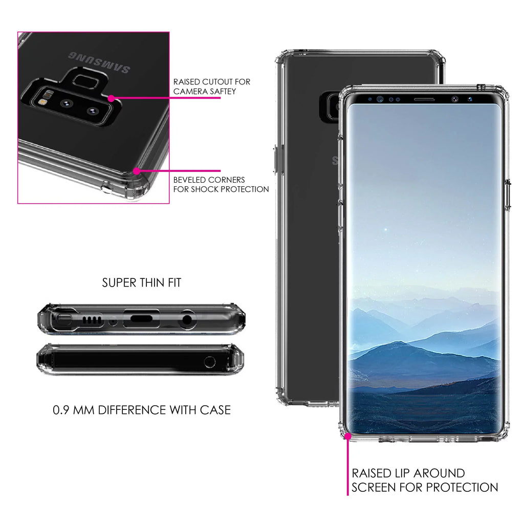 TPU Acrylic Hybrid Shockproof Screen Galaxy Not Walk for 9 By Back, Glass DistinctInk Samsung Sign Bumper, By Clear - Case - Tempered - Note Sneakers Faith Protector