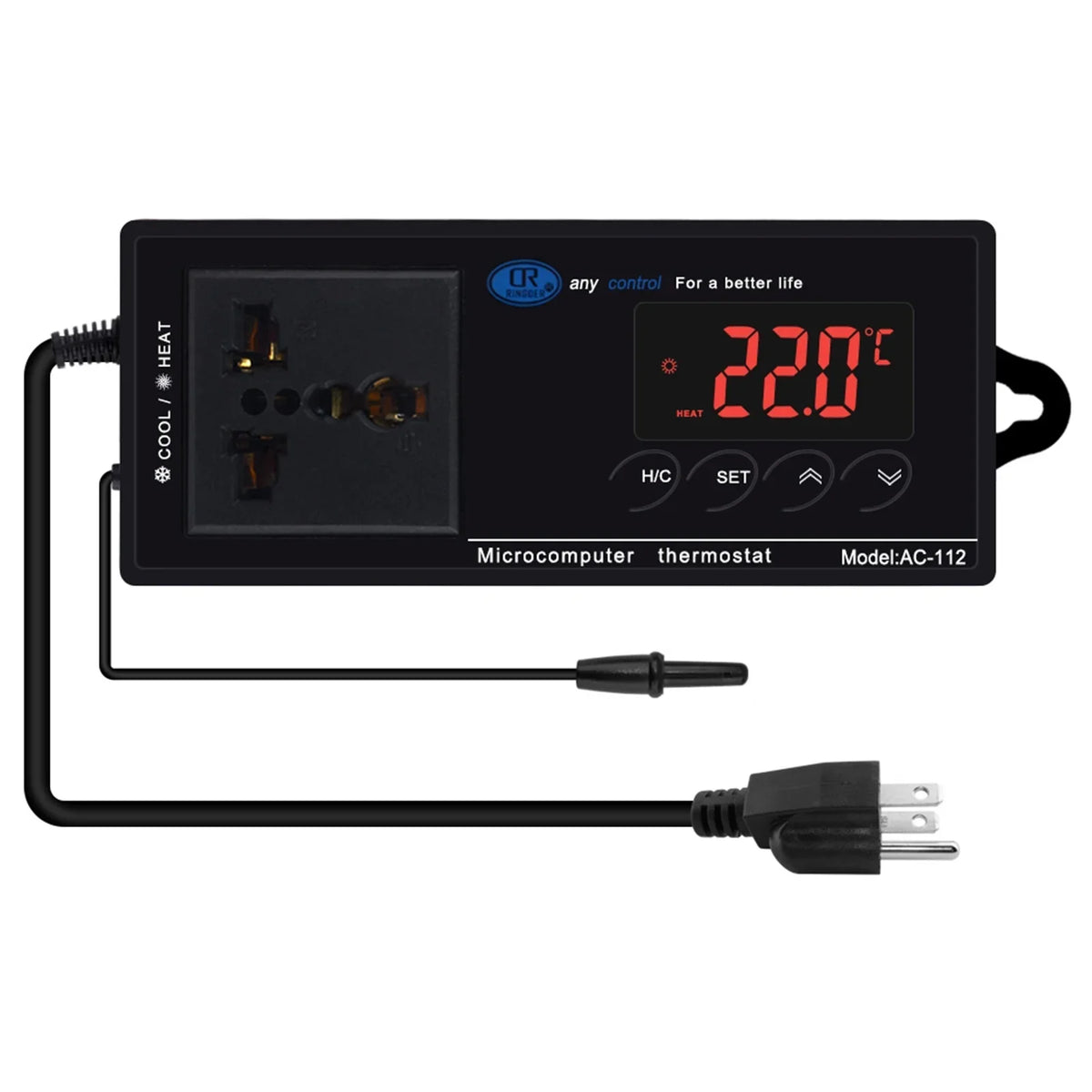 Incubation Chest Outlet House Controlled Brewing Reptiles for Cooling Reptile Freezer Digital Controller Temperature Green Mode with Thermostat & Plug -40℃~110℃ Home Heating Thermostat Lepmerk