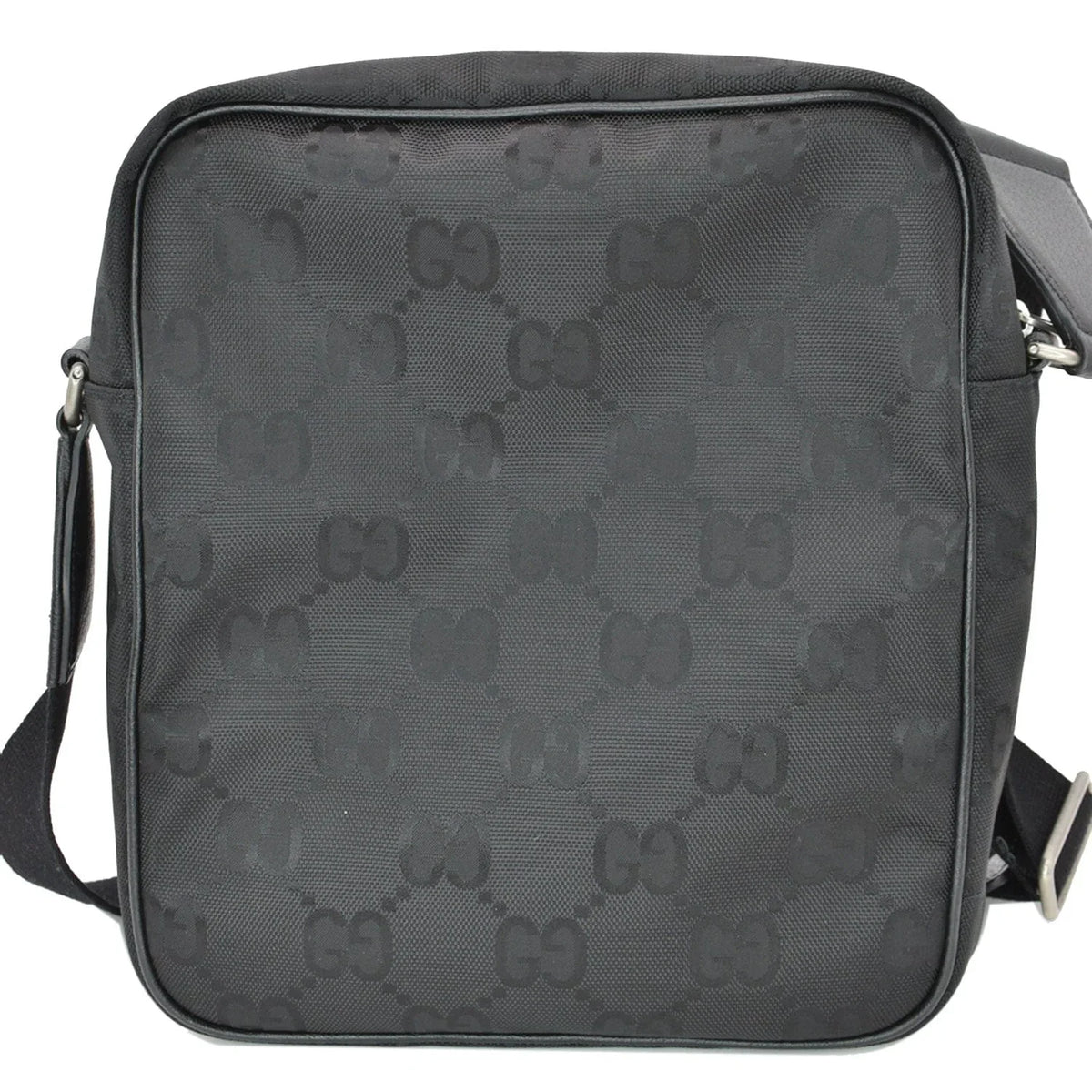 625858 Shoulder Off Monogram Black Nylon Pre-owned The GG Grid Bag GUCCI