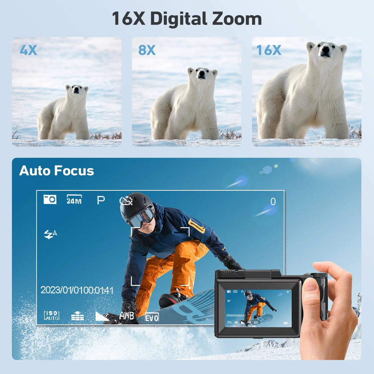 Flash, Camera Screen Digital for Photography MARVUE Function 48MP 3’’ Camera Liftable with Macro Camera YouTube Digital Zoom 180°Flip Vlogging 4K & 16X