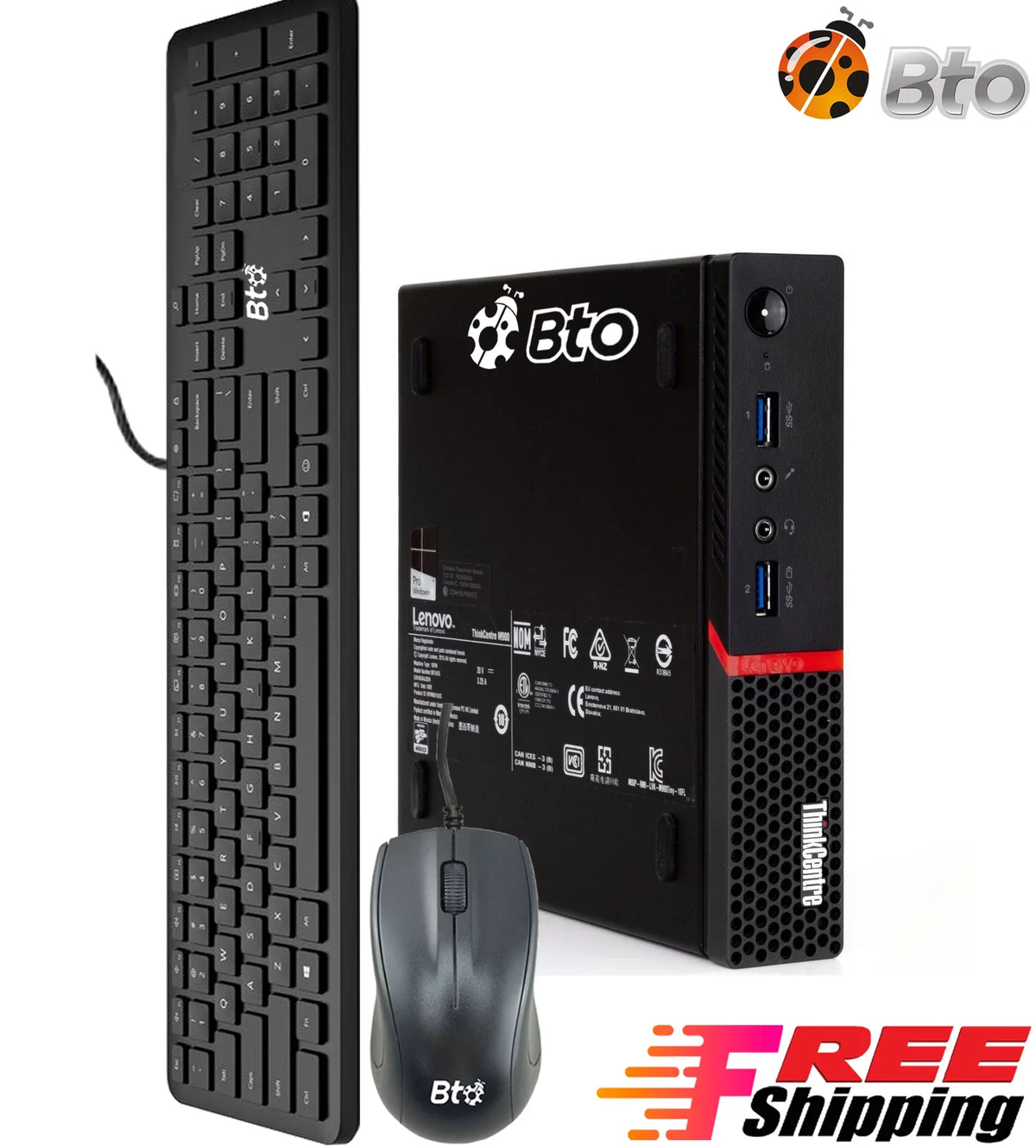 Intel Bto Pentium 10 Lenovo Mini SSD Tiny M600 Pre-Owned Wifi Processor Adapter KB upto Desktop 4GB PC 256GB Windows RAM (Refurbished) 2.64GHz Mouse & Computer