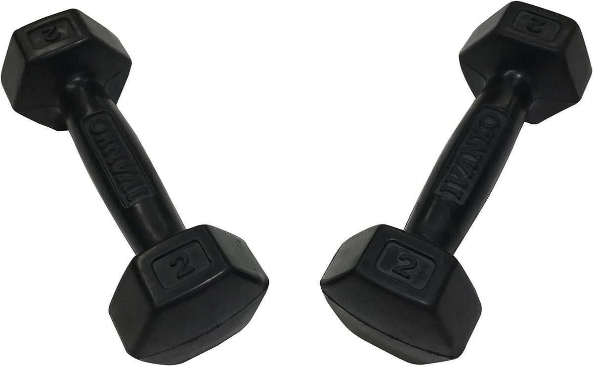 (PAIR) Rubber Lbs 2 Dumbbells,