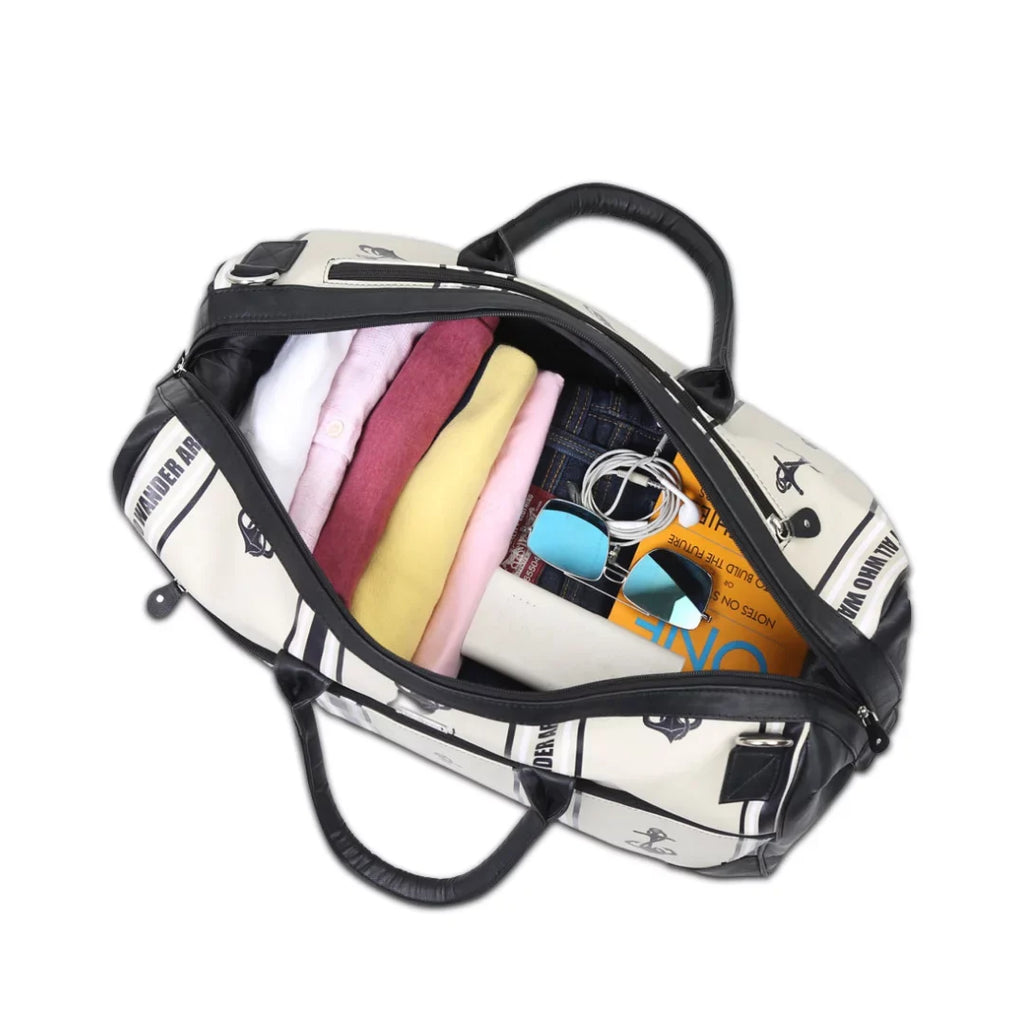with Large Adjustable Unisex Strap with Anchors bag Weekender Shoe Separate Travel Compartment Away