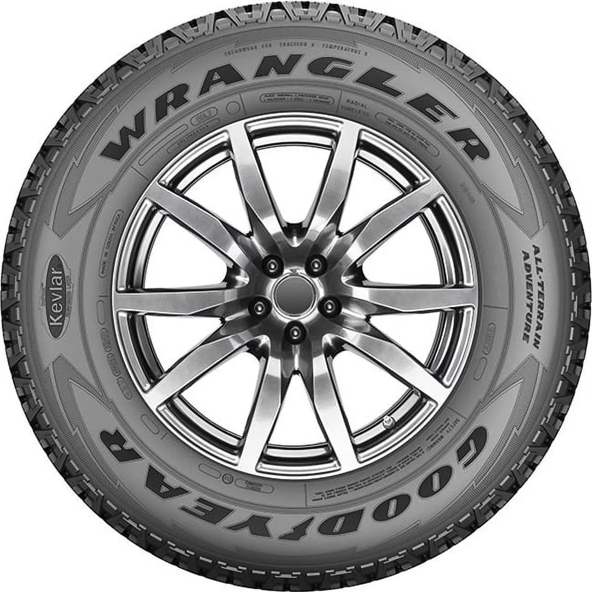 Adventure All 265/50R20 with Light Truck Goodyear 107T Kevlar Wrangler Tire Terrain All-Terrain