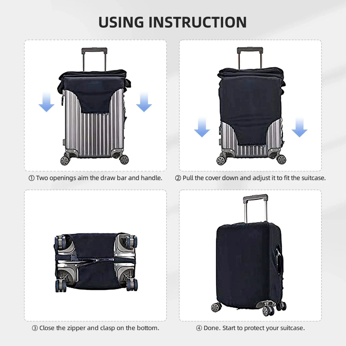 Cover Suitcase Easygdp Bird with Protective Elastic Print Butterfly Hidden 18-32 and Zipper -Medium inch Washable Rose Fits Luggage