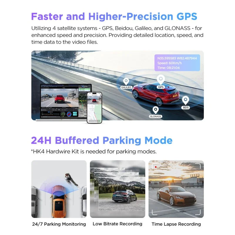 1CH WiFi, and PRO GPS, 2 Sony with VIOFO 4K Dashcam STARVIS Front A229