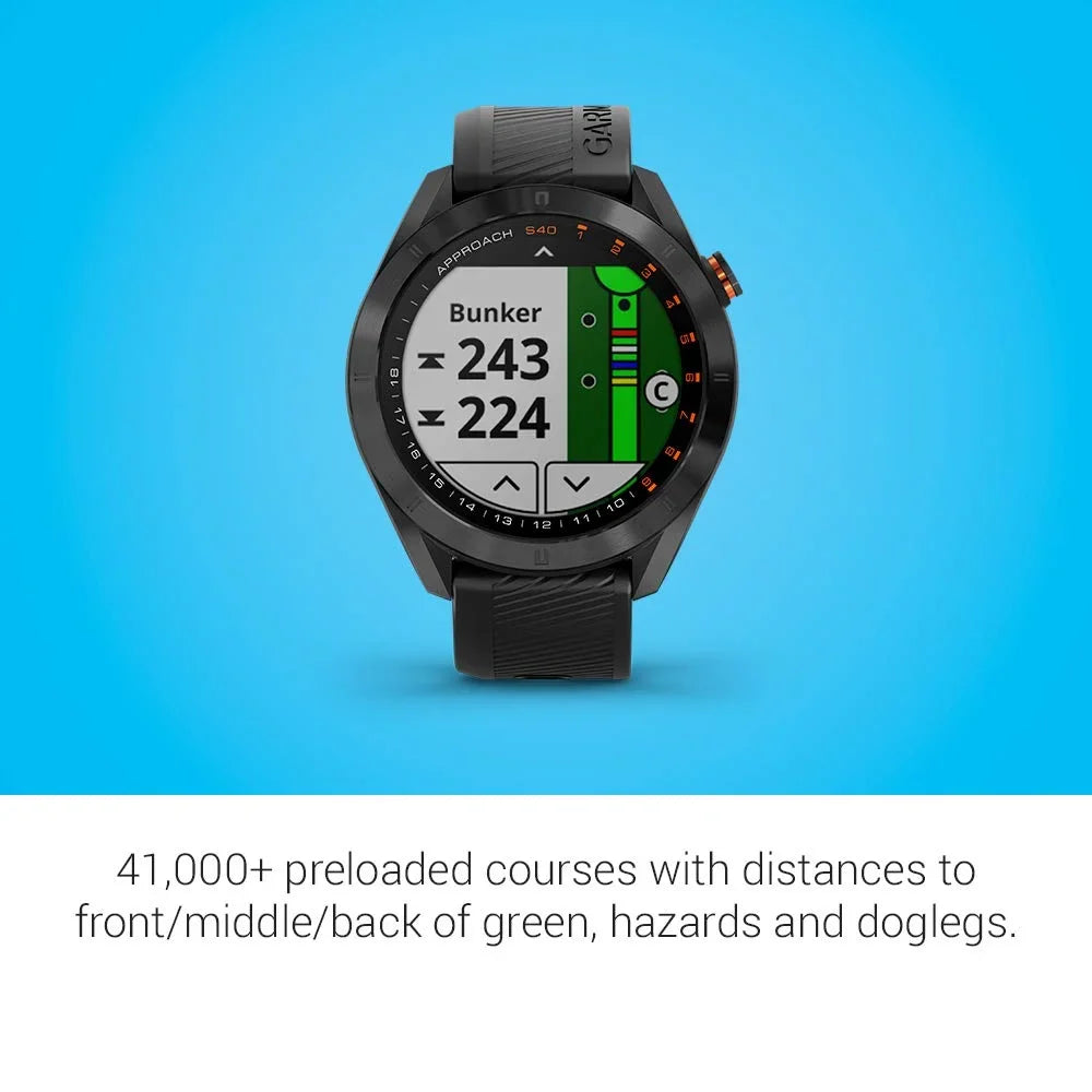 Approach GPS Touchscreen with S40, Black Garmin Stylish Golf Smartwatch, Display, Lightweight
