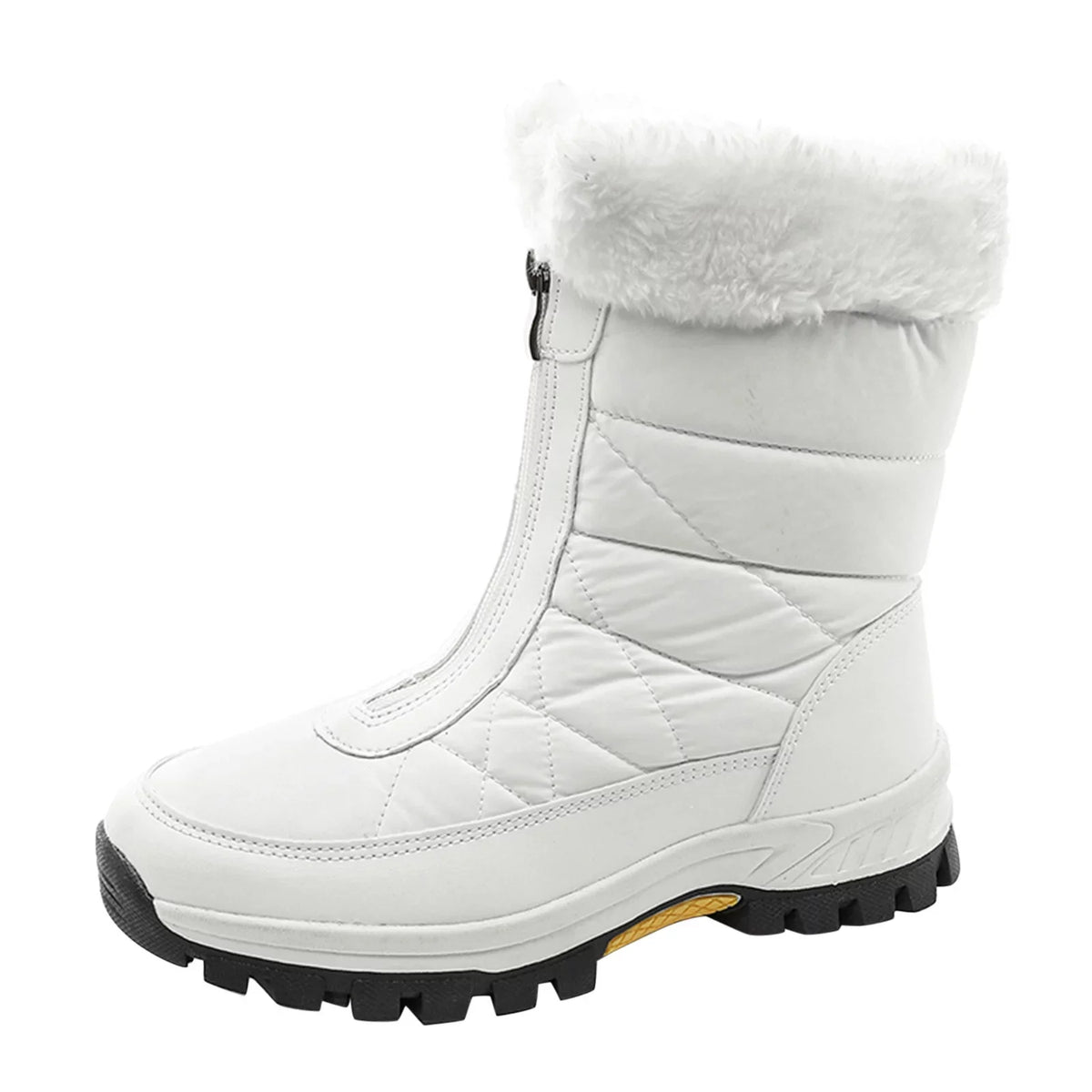 Women Proof Mid Flat Winter Warm Shoes Keep Snow Boots Comfortable Fashion Zipper Boots Water