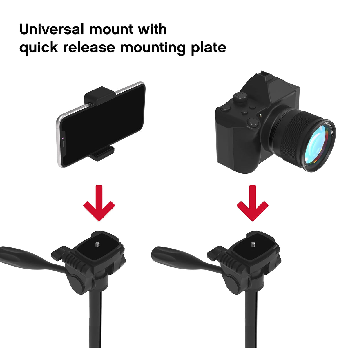'- Aluminum Carry 57” On Mounting & Bag Tripod Screws Lightweight Pro Phone/Camera Stand W/ Air for