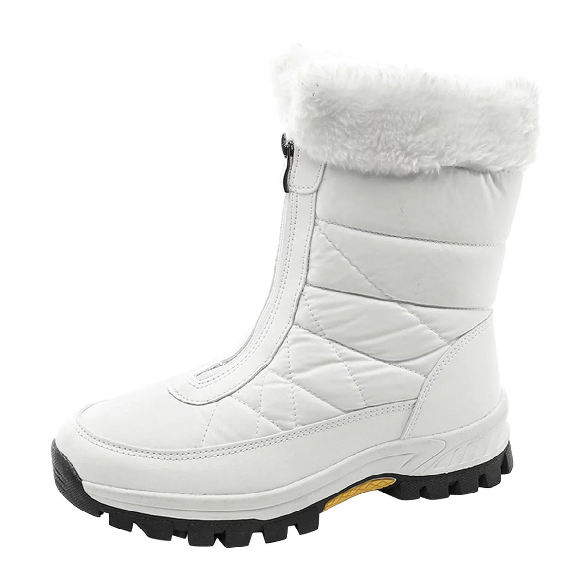 Women Proof Mid Flat Winter Warm Shoes Keep Snow Boots Comfortable Fashion Zipper Boots Water