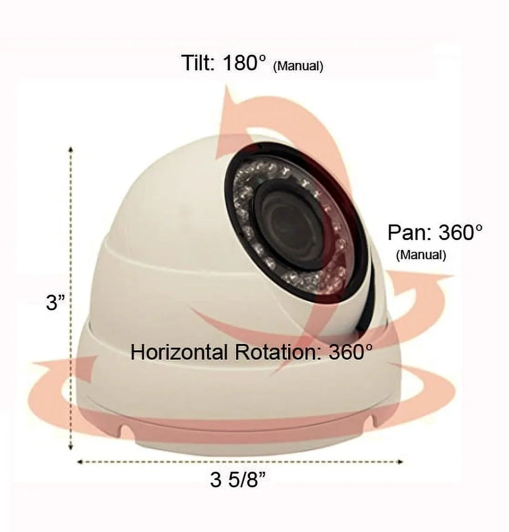 Sensor 3.6mm IR Home Image 101AV 4in1(TVI, Dome Surveillance DWDR SONY In/Outdoor Smart CVBS) Full-HD Camera Security STARVIS Fixed CVI, 1080P Lens (White) Office 1920x1080 2.4 Megapixel AHD, True