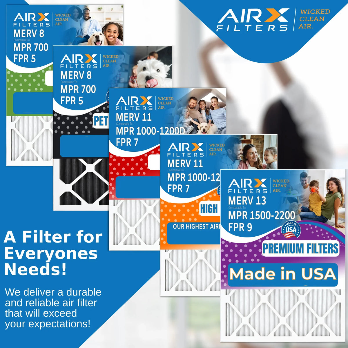 5 Filter FPR Compatible MPR Air Furnace by Pack 16x20x4 FR1000M-108 Filter Premium 16x20x4 CLEAN MERV AIRX FILTERS Comparable Made 6 700 8 White USA WICKED with Rodgers AIR. to &