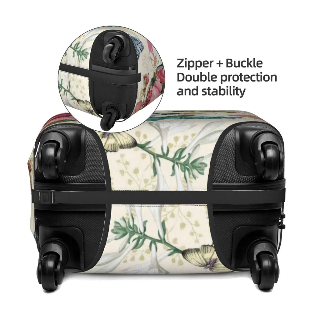 Cover Suitcase Easygdp Bird with Protective Elastic Print Butterfly Hidden 18-32 and Zipper -Medium inch Washable Rose Fits Luggage