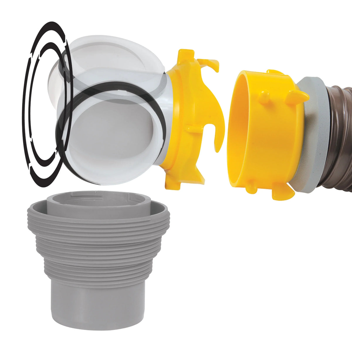 Multicolor Heavy-Duty Kit Hose Camper/RV (39628) Camco 20-Foot | Revolution HTS Sewer 360 Vinyl,