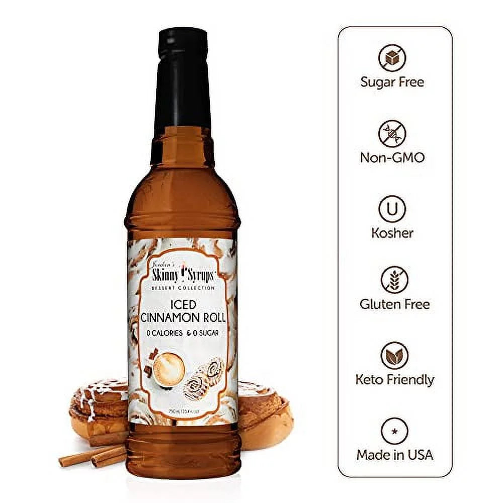 Jordans Free Syrups Ounce Skinny Sugar Cinnamon Fluid Gourmet Cinnamon Roll) 25.4 Syrup Iced Roll (Iced