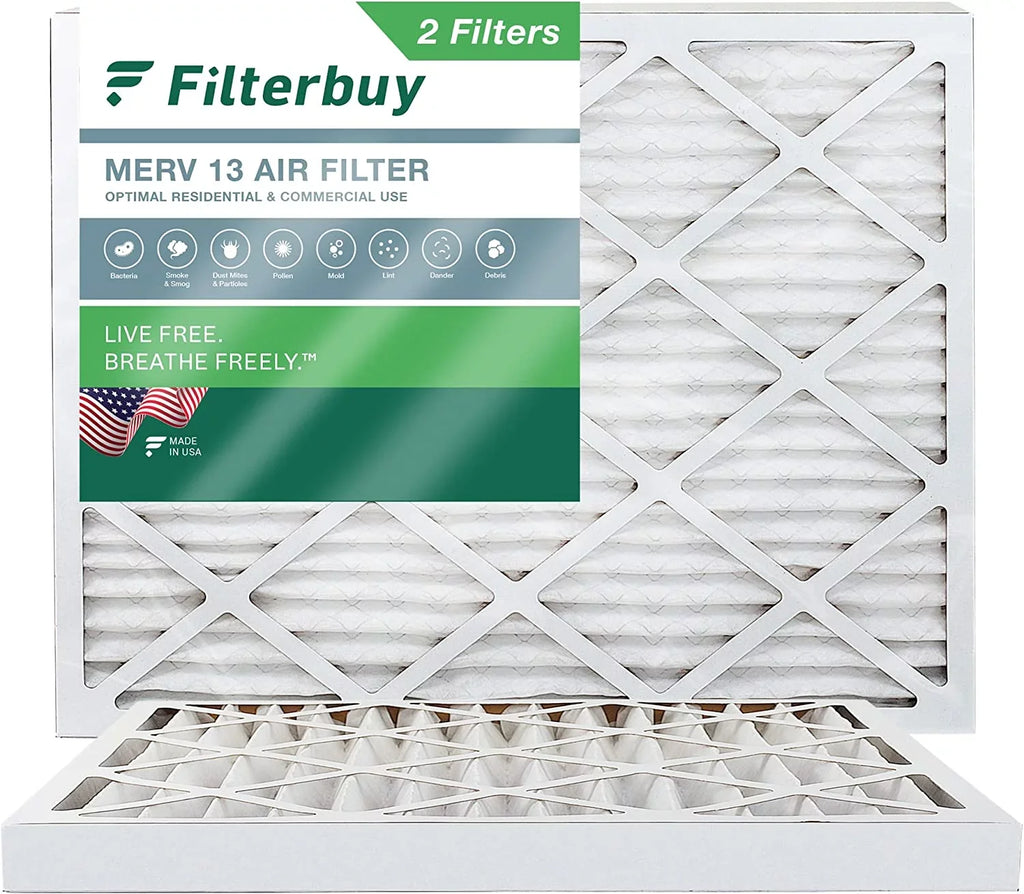 MERV Pleated 13 HVAC Air AC Filters 18x25x2 Filterbuy Furnace (2-Pack)