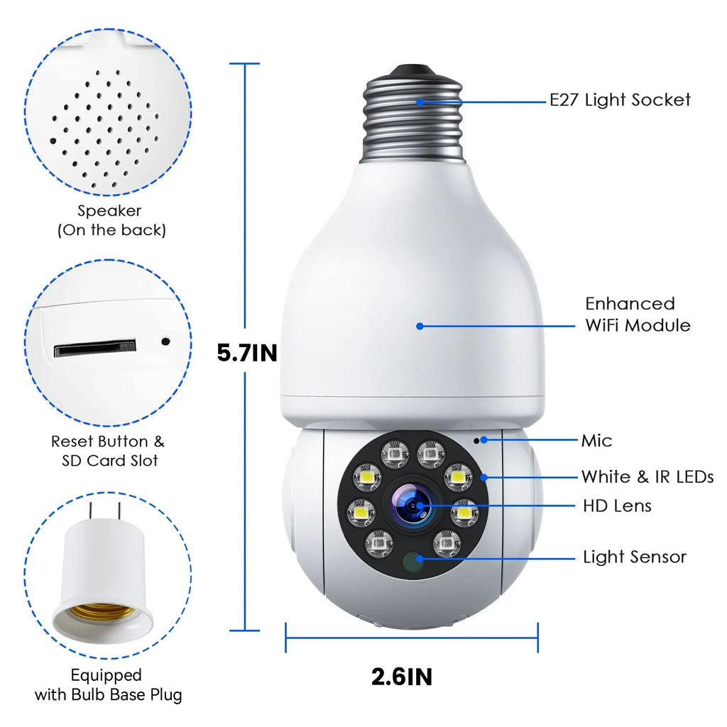 2 Bulb Wireless Dome PACKS SC16 Camera Security Surveillance Toguard Light Camera WiFi Outdoor